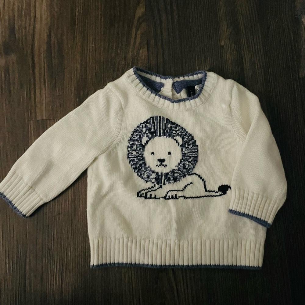 Boys Janie and Jack Lyon sweater 0-3 mo - Picture 2 of 4
